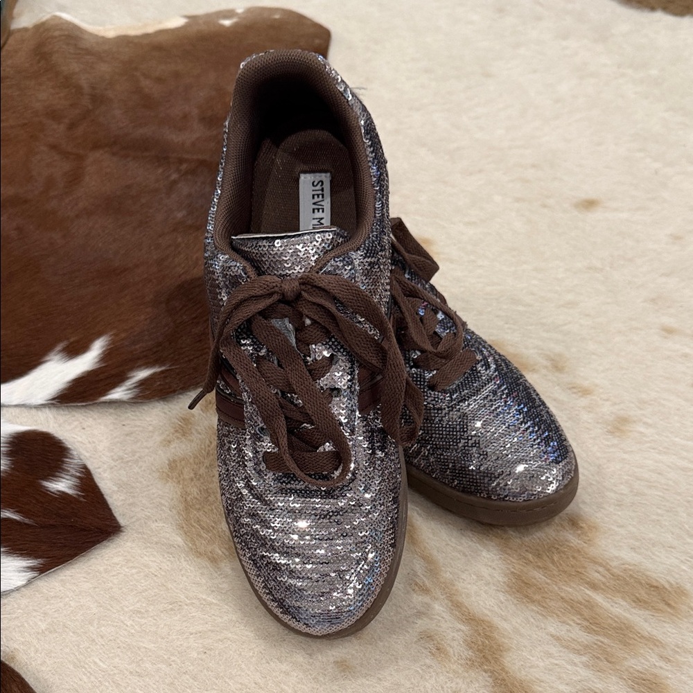 Steve Madden Brown Sequin Women's Sneakers